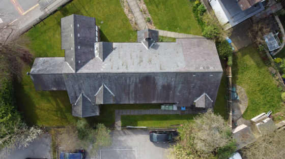 Drone Photograph of Church Roof