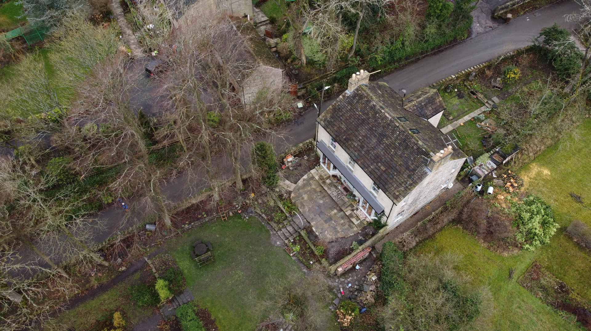 Aerial Drone Photograph of house