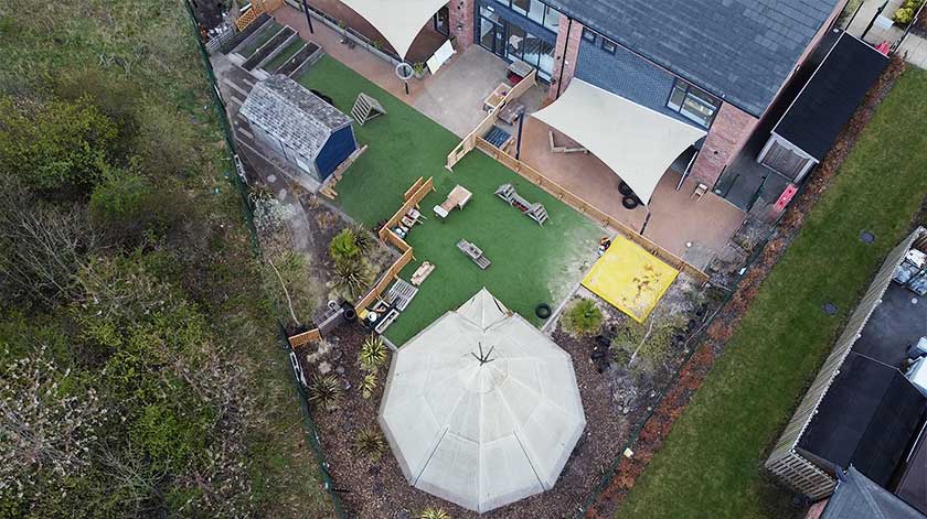 Aerial Photograph Back To The Garden Childcare