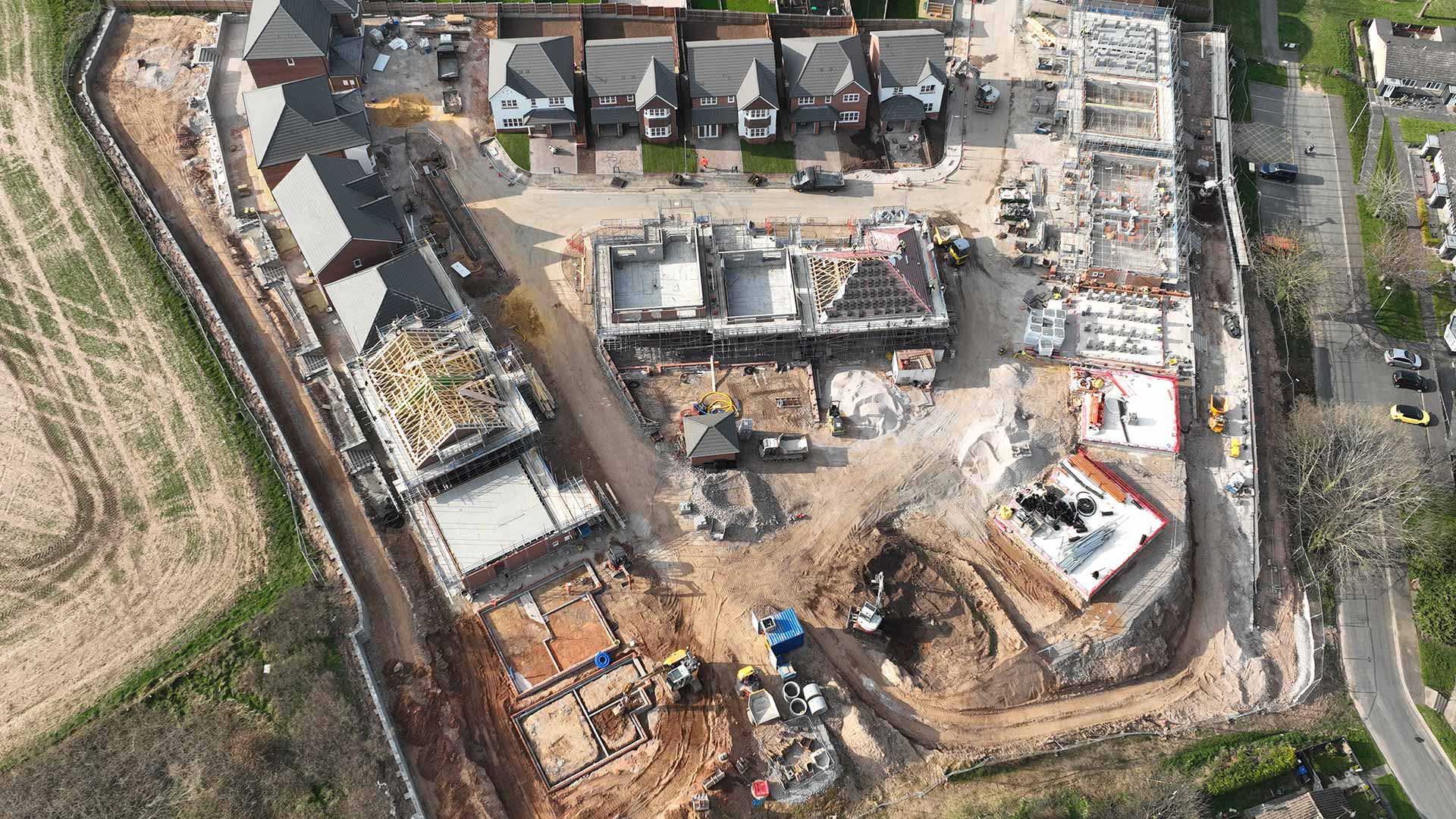 Construction site aerial photograph